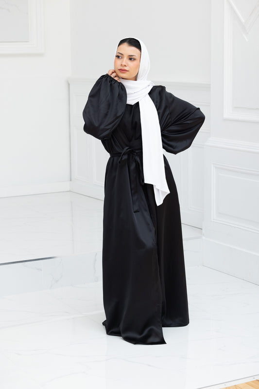 La Princesse - Abaya satin Noir