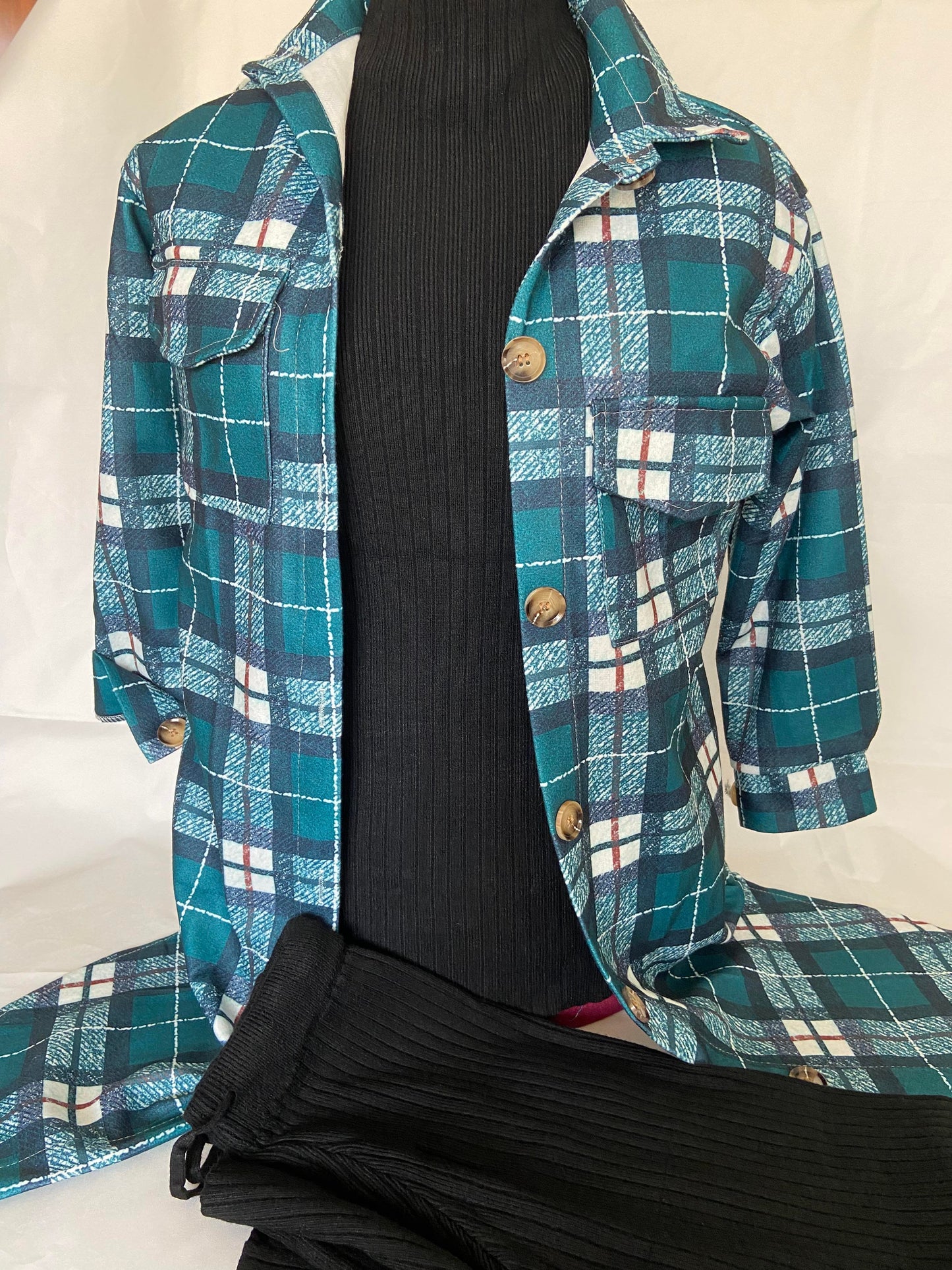Veste à carreau Aya- Verte