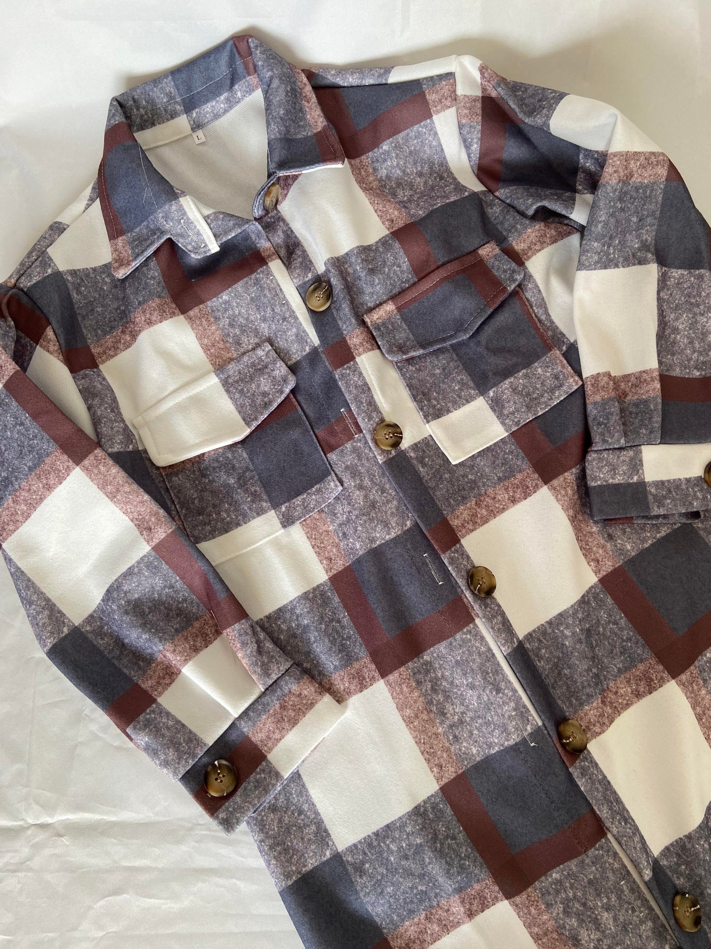 Veste à carreau Aya- Grise