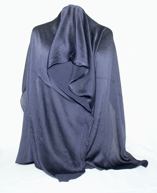 Hijab satin texture bleu marin