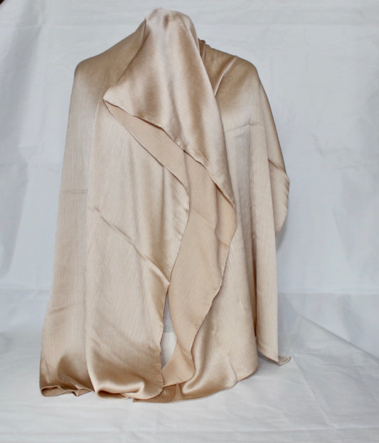 Hijab satin texture beige