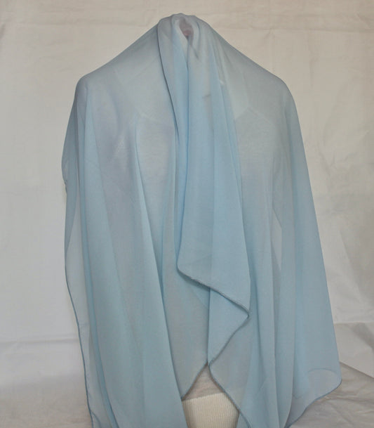 Hijab chiffon bleu ciel