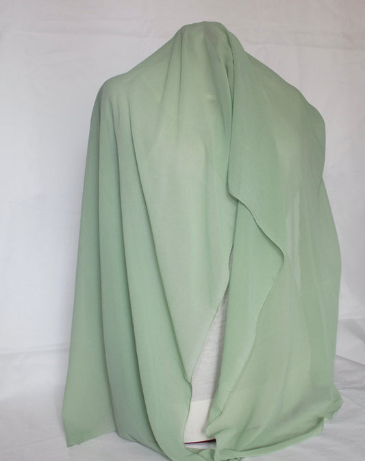 Hijab chiffon vert eau