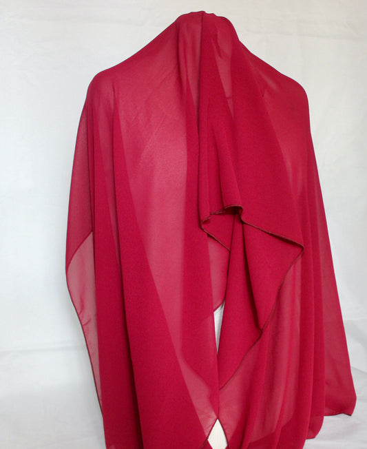 Hijab chiffon rouge