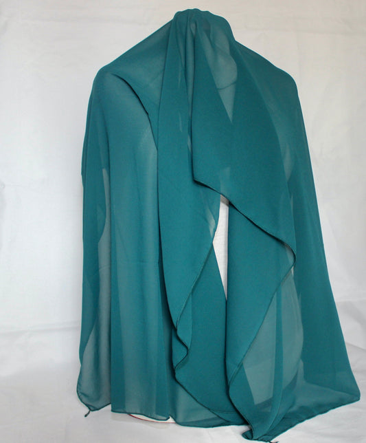 Hijab chiffon vert forêt